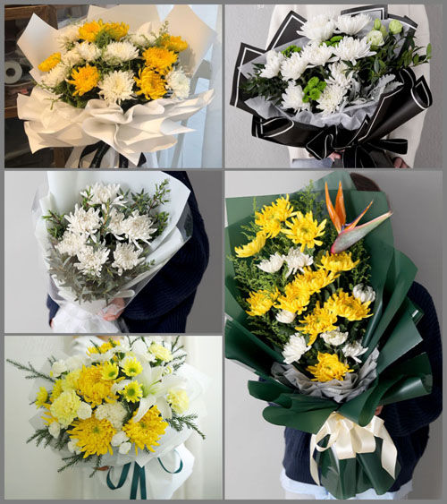河北沧州河间市行别营乡白事花束代送
